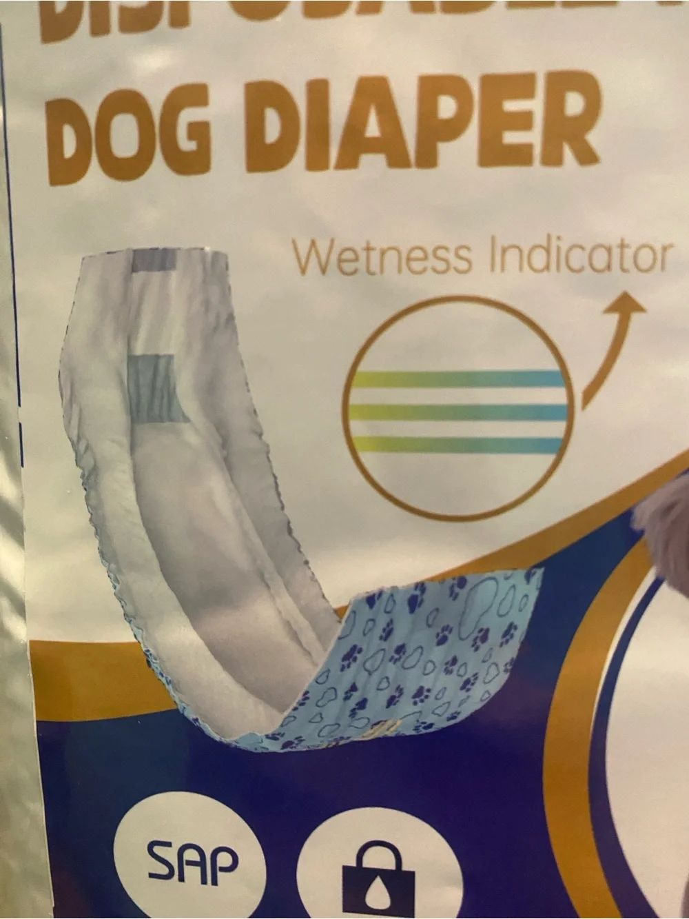 XS Disposable Male Dog Diaper - White/Blue
